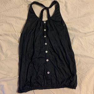 Black Button Racerback Tank